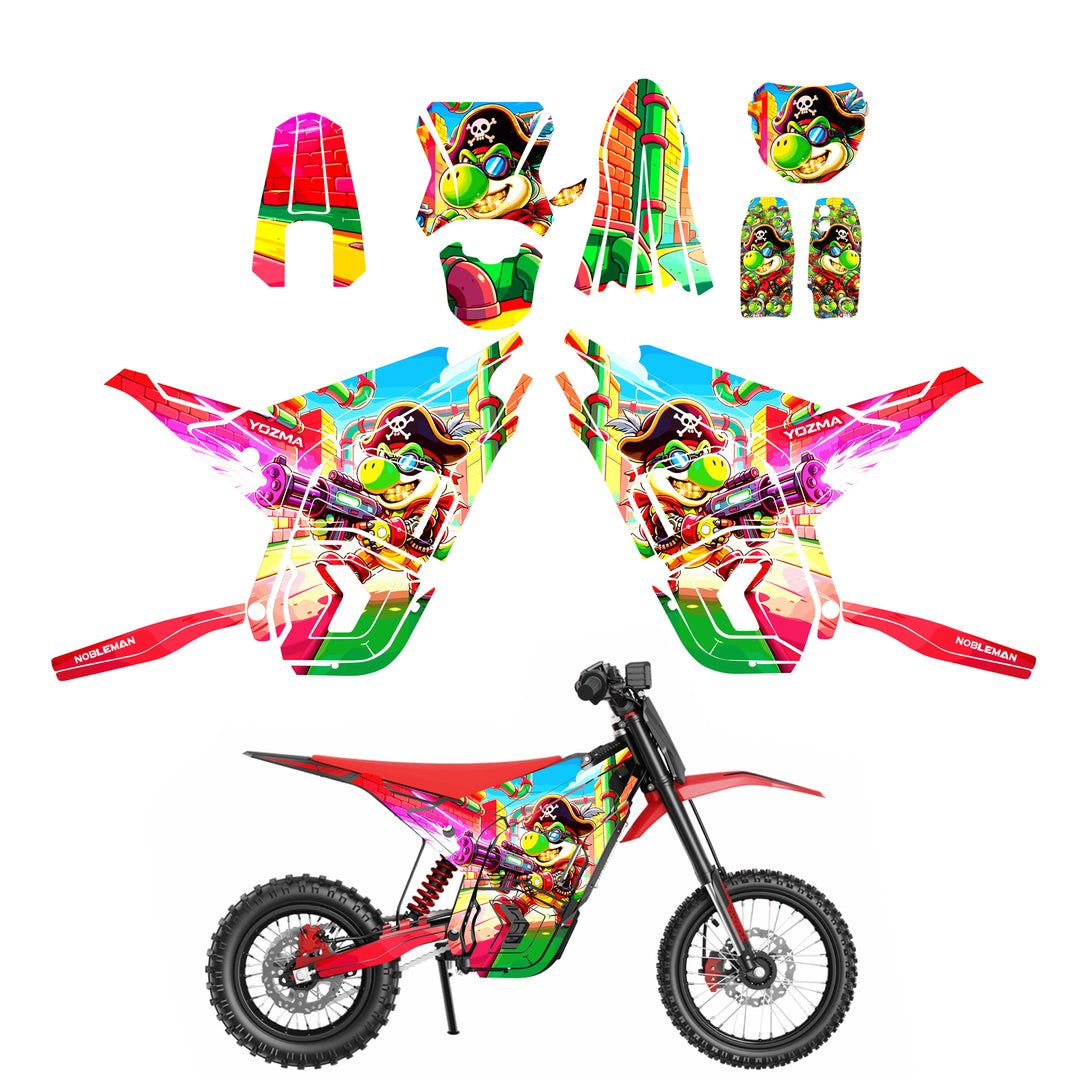 Pirate Riot YOZMA IN10 Electric Dirt Bike Body Wrap Decal