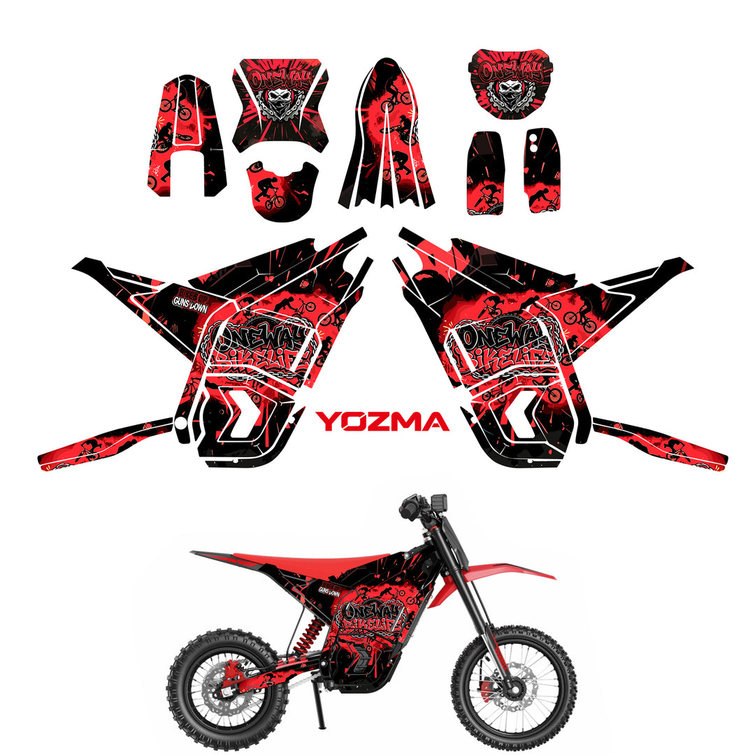 One Way Bikelife YOZMA IN10 Electric Dirt Bike Body Wrap Decal