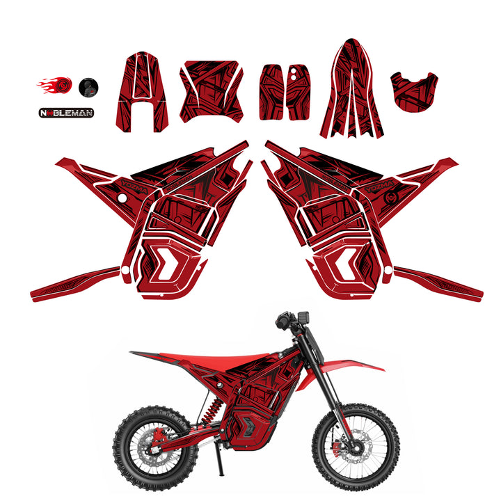 Red Blaze YOZMA IN10 Electric Dirt Bike Body Wrap Decal