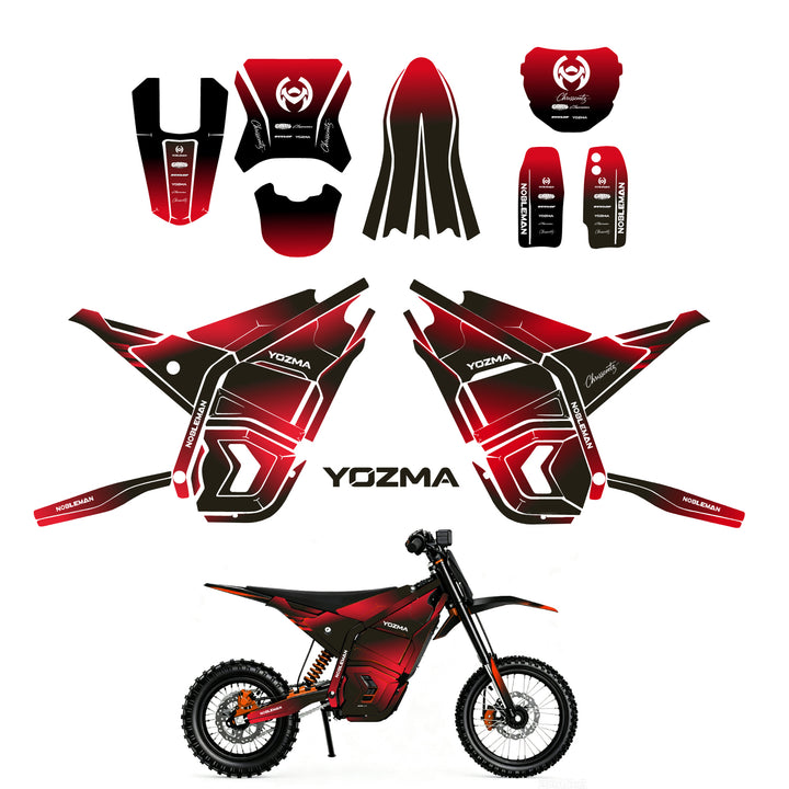 Red Shadow Dawn YOZMA IN10 Electric Dirt Bike Body Wrap Decal