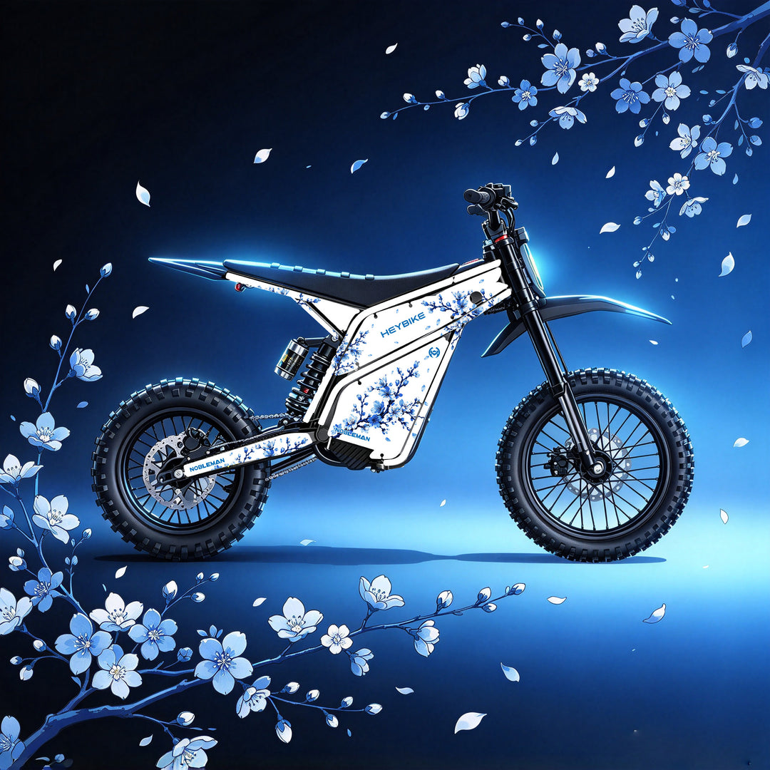 Blue Shadow Blossom Heybike villain eletric Dirt Bike Body Wrap Decal