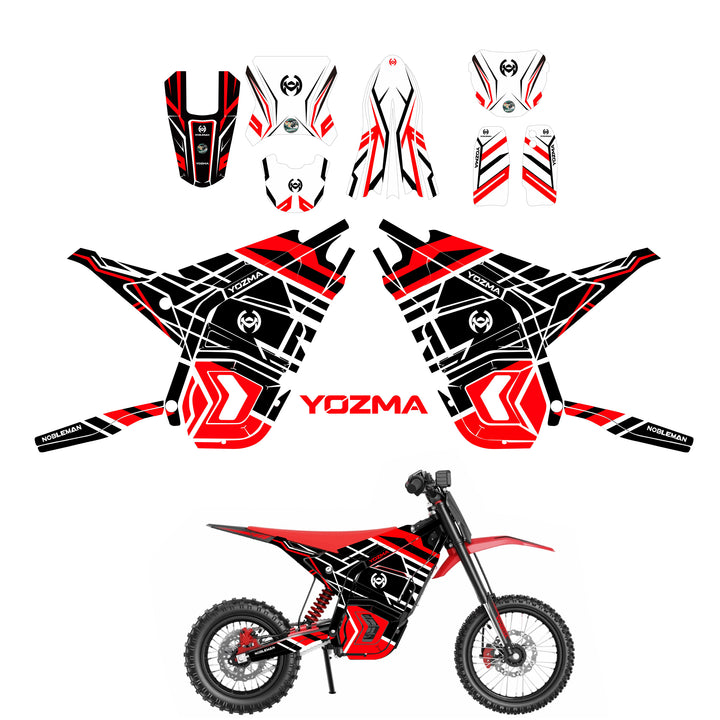 Red Blade Crack YOZMA IN10 Electric Dirt Bike Body Wrap Decal