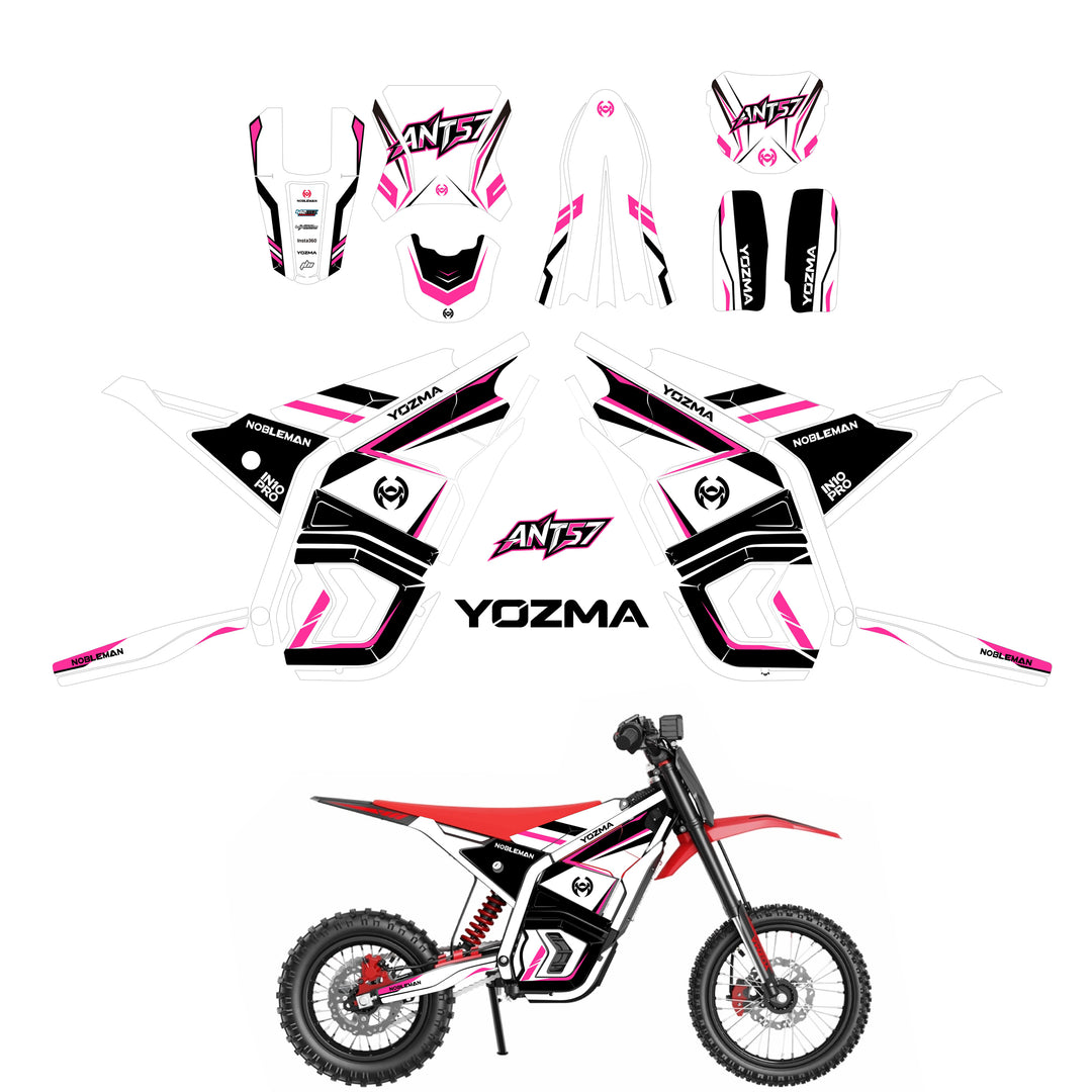Scarlet Pulse YOZMA IN10 Electric Dirt Bike Body Wrap Decal