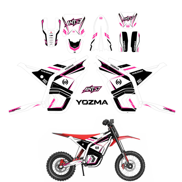 Scarlet Pulse YOZMA IN10 Electric Dirt Bike Body Wrap Decal