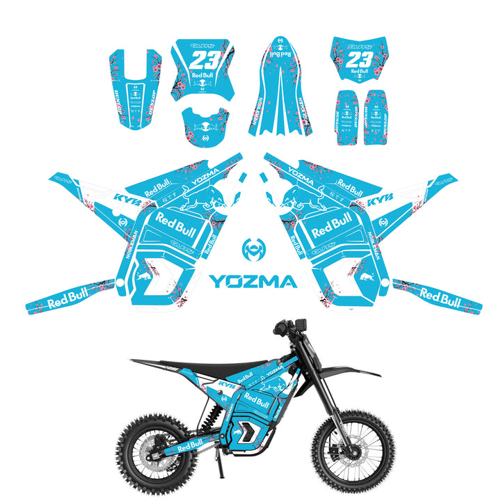 Sakura Bull Cyan YOZMA IN10 And In10 PRO Electric Dirt Bike Body Wrap Decal
