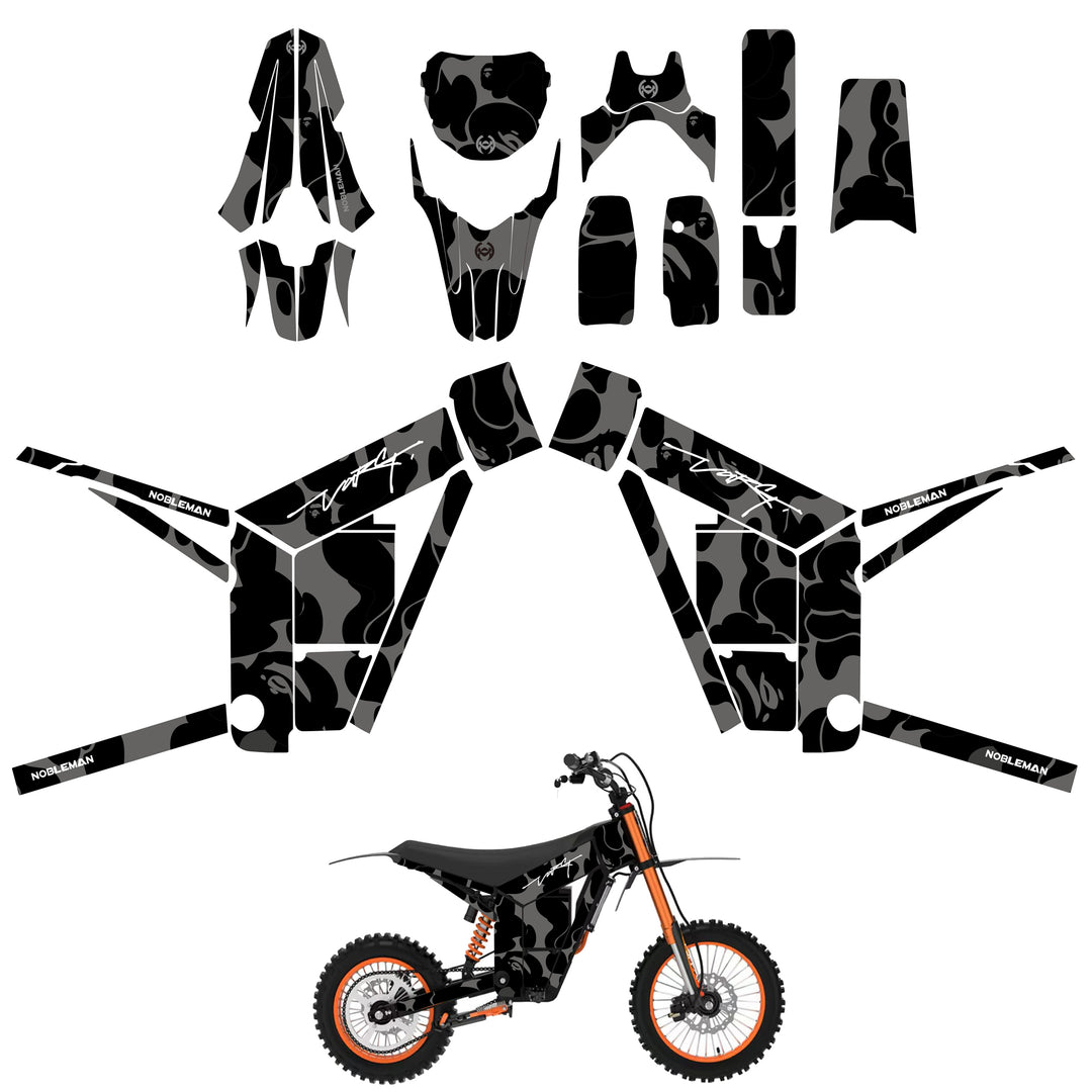 Shadow Camo Tuttio soleil 01 Electric Dirt Bike Body Wrap Decal