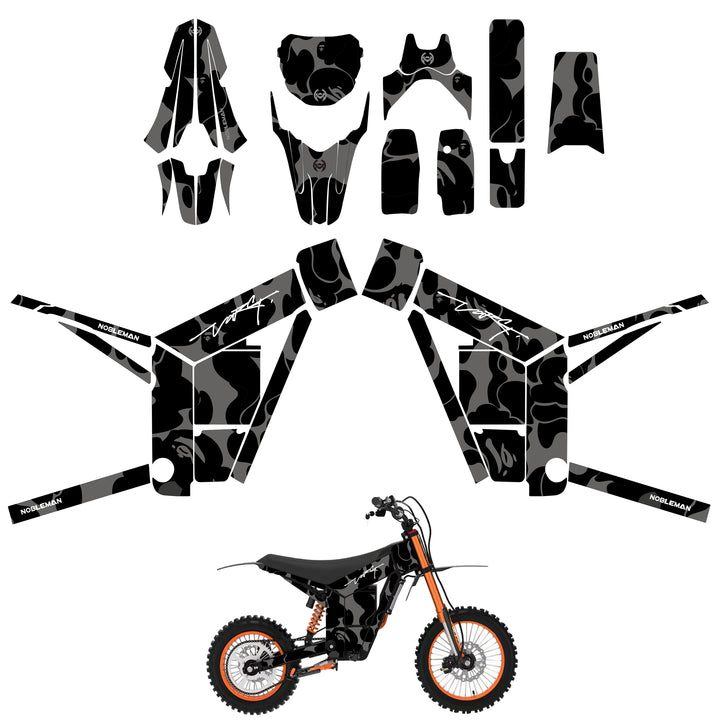Shadow Camo Tuttio soleil 01 Electric Dirt Bike Body Wrap Decal