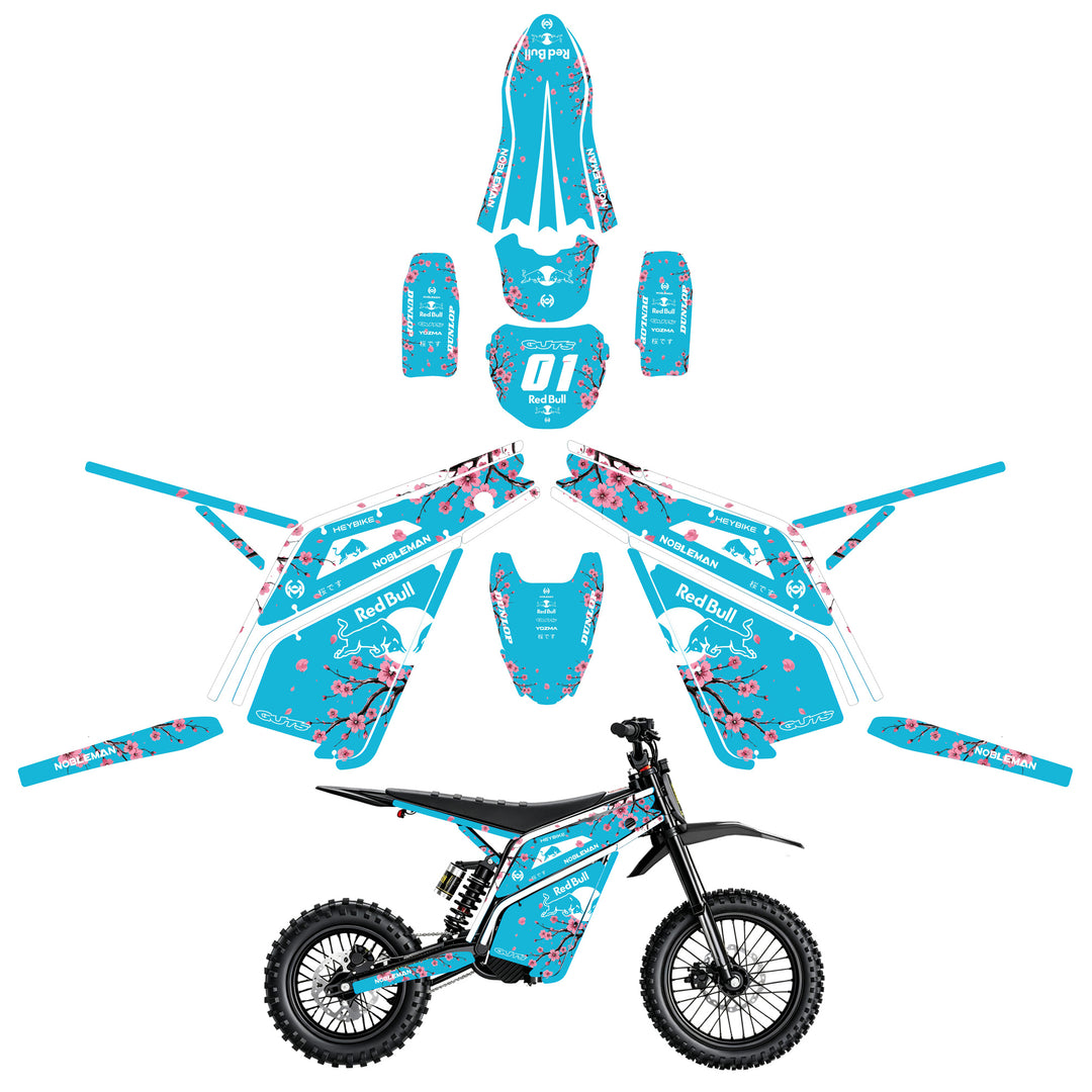 Sakura Bull Cyan Heybike villain eletric Dirt Bike Body Wrap Decal