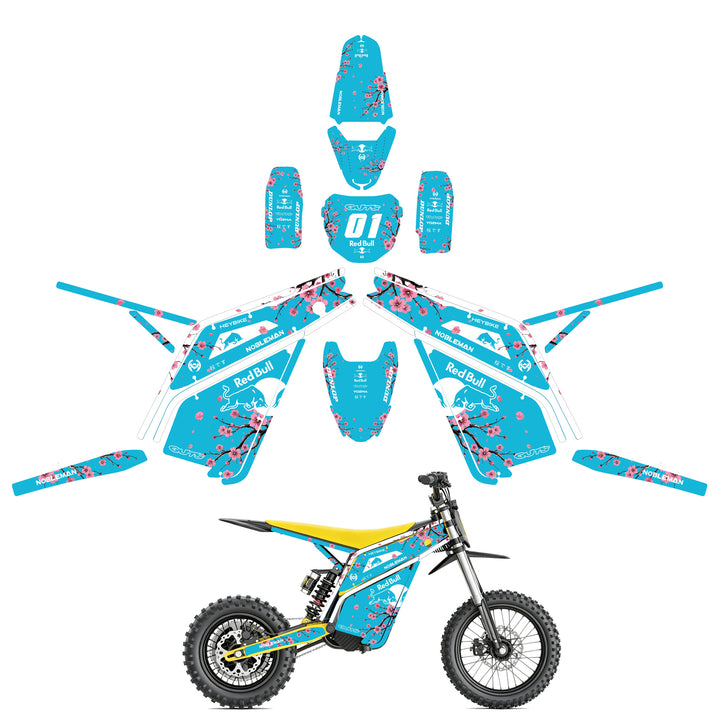 Sakura Bull Cyan Heybike villain eletric Dirt Bike Body Wrap Decal