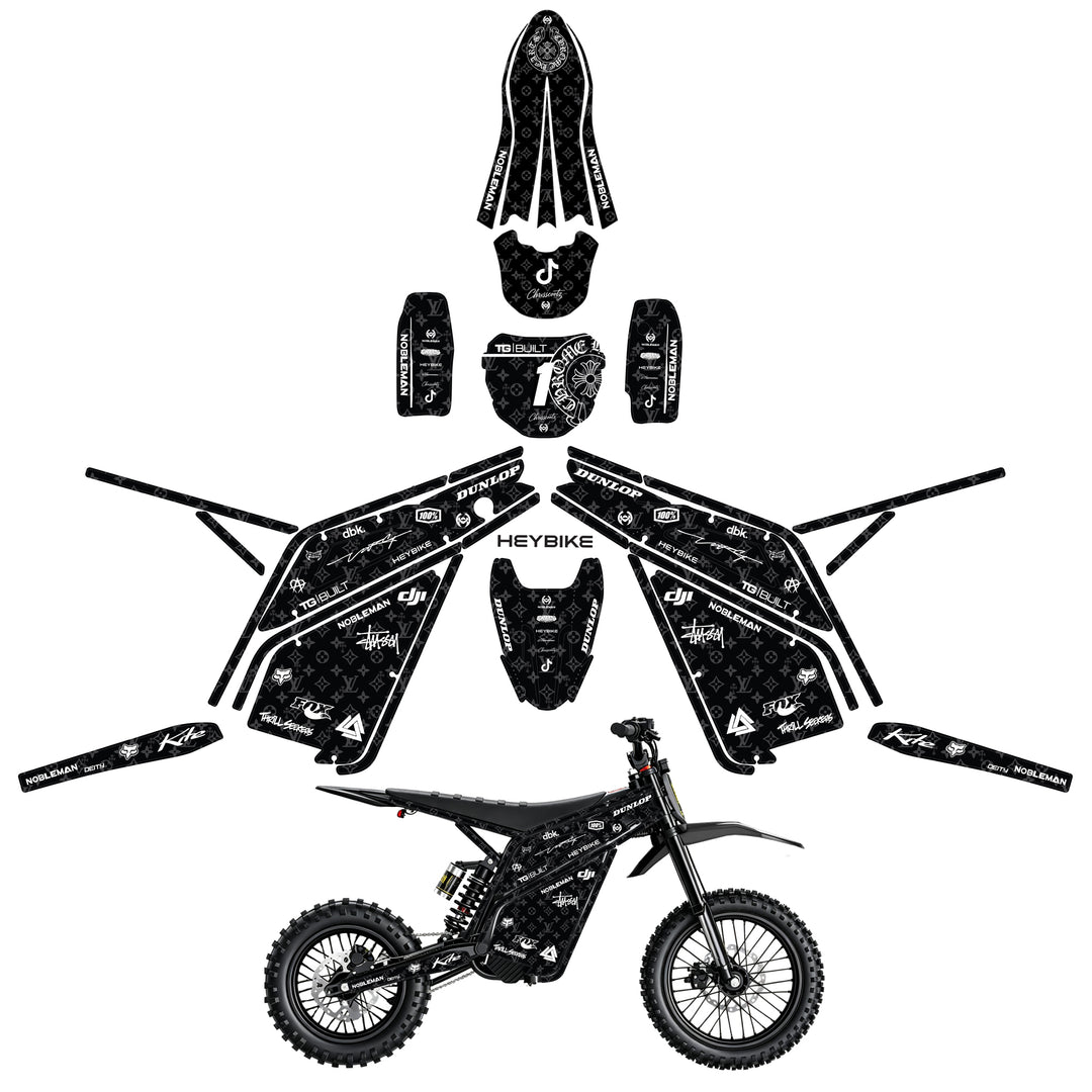 Chrome hearts & LV  Heybike villain eletric Dirt Bike Body Wrap Decal