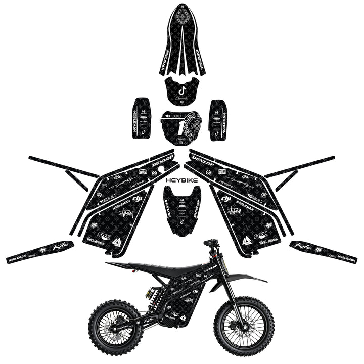 Chrome hearts & LV  Heybike villain eletric Dirt Bike Body Wrap Decal