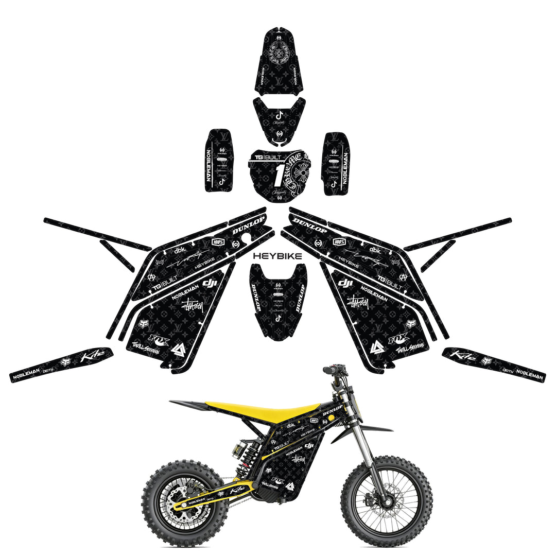 Chrome hearts & LV  Heybike villain eletric Dirt Bike Body Wrap Decal