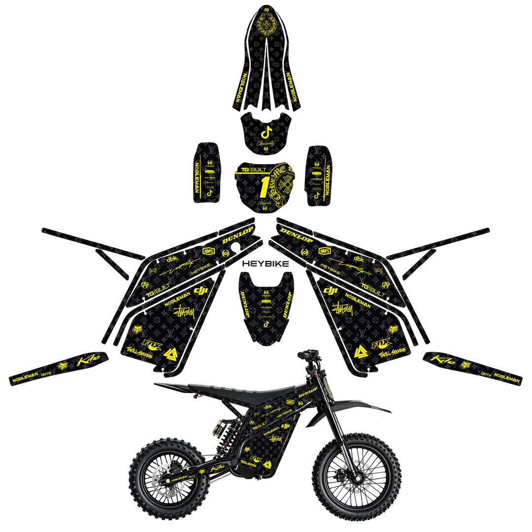 Chrome hearts & LV  Heybike villain eletric Dirt Bike Body Wrap Decal