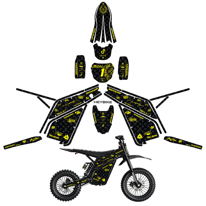 Chrome hearts & LV  Heybike villain eletric Dirt Bike Body Wrap Decal