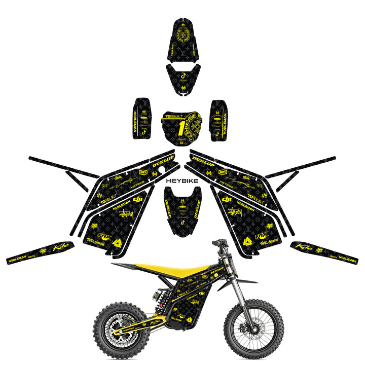 Chrome hearts & LV  Heybike villain eletric Dirt Bike Body Wrap Decal