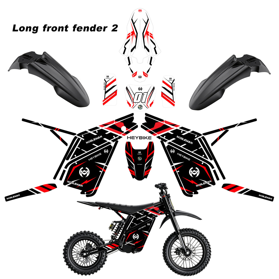 Red Blade Crack   Heybike villain eletric Dirt Bike Body Wrap Decal