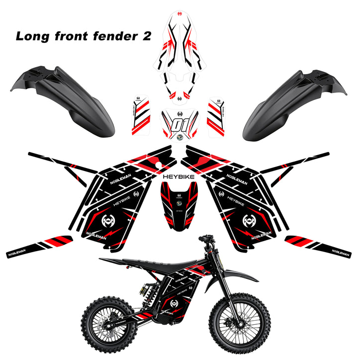 Red Blade Crack   Heybike villain eletric Dirt Bike Body Wrap Decal