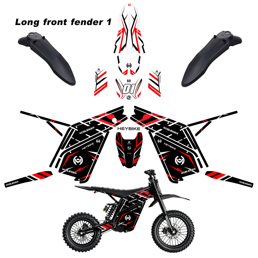 Red Blade Crack   Heybike villain eletric Dirt Bike Body Wrap Decal