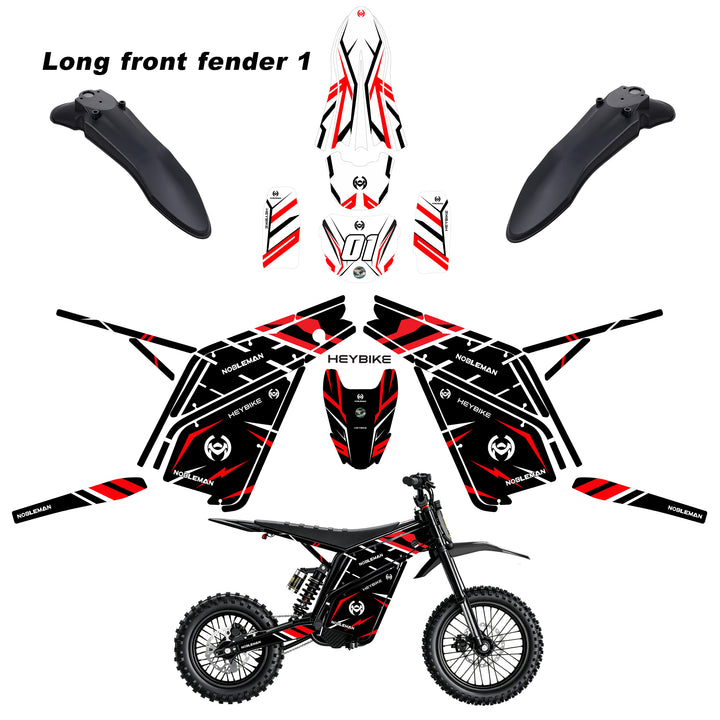 Red Blade Crack   Heybike villain eletric Dirt Bike Body Wrap Decal