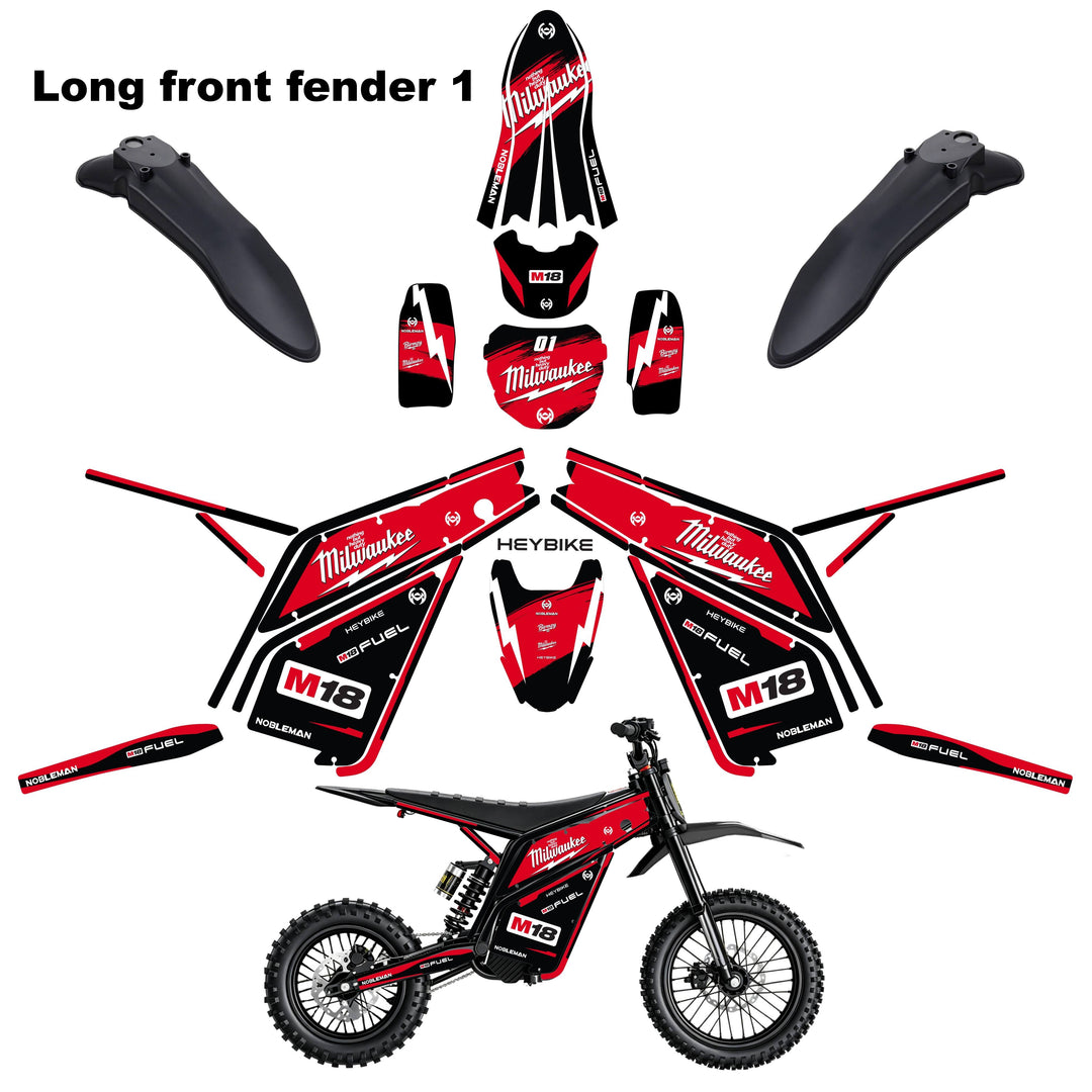 Milwaukee Red Thunder  Heybike villain eletric Dirt Bike Body Wrap Decal