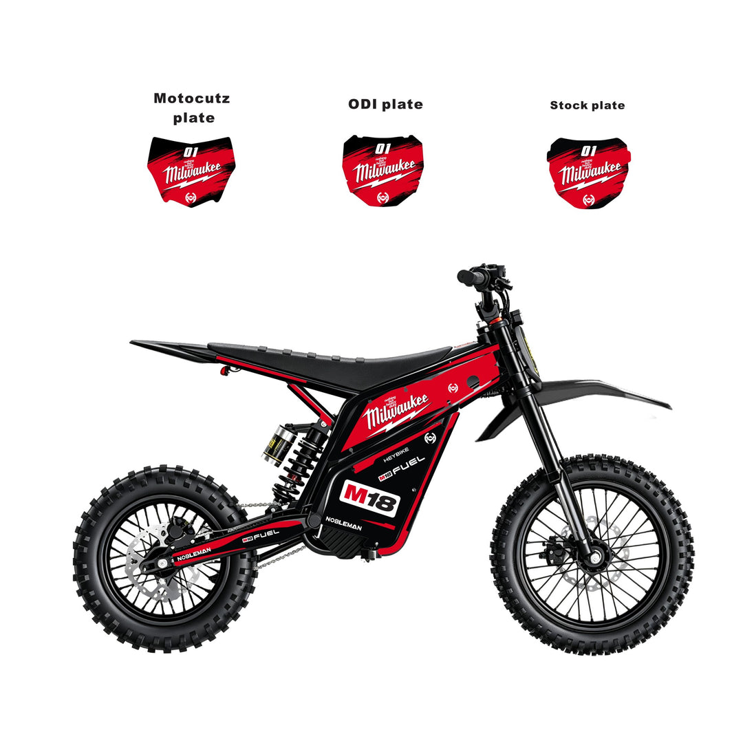 Milwaukee Red Thunder  Heybike villain eletric Dirt Bike Body Wrap Decal