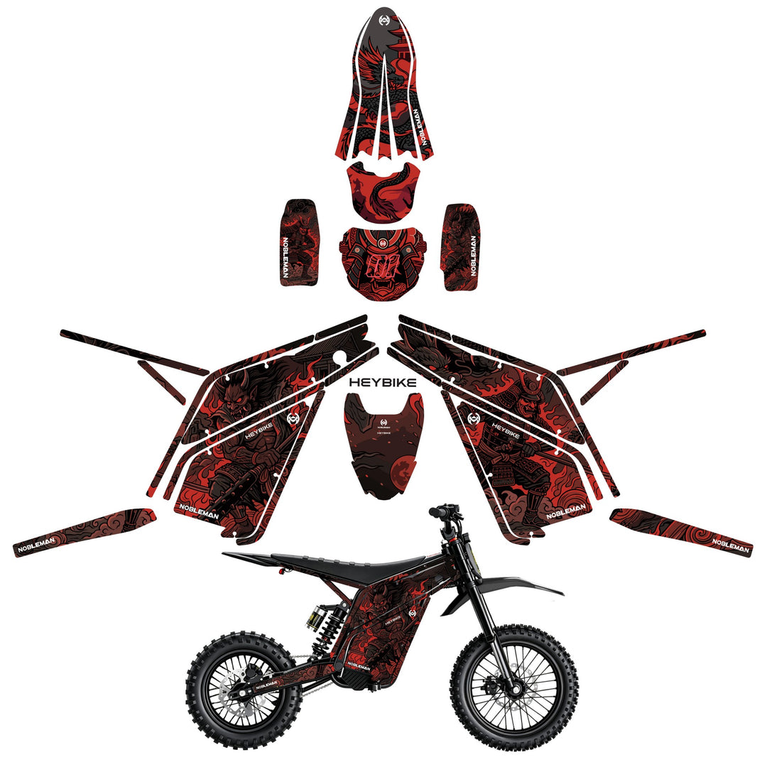 Oni Flame Ronin Heybike villain eletric Dirt Bike Body Wrap Decal