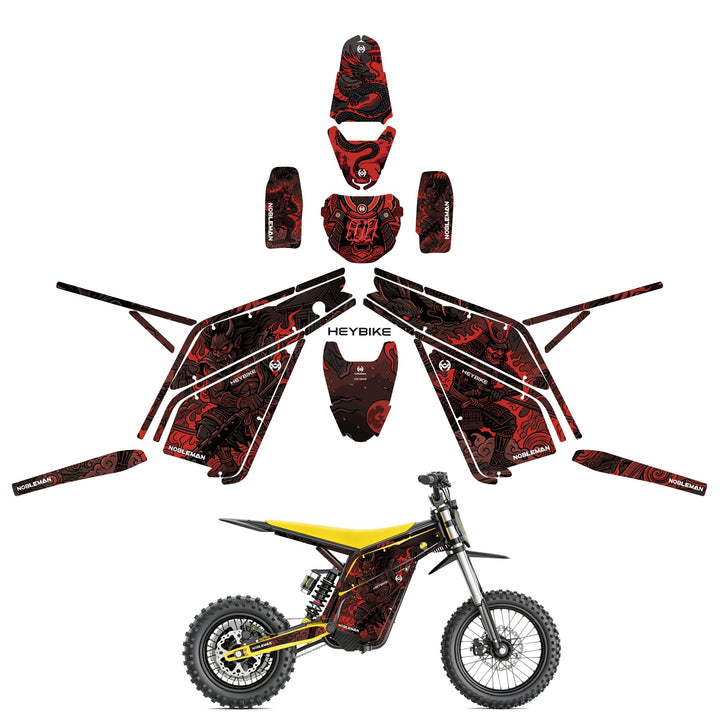 Oni Flame Ronin Heybike villain eletric Dirt Bike Body Wrap Decal