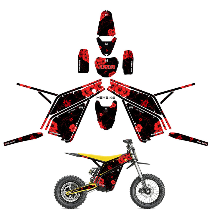 Inferno Crack Sakura Heybike villain eletric Dirt Bike Body Wrap Decal