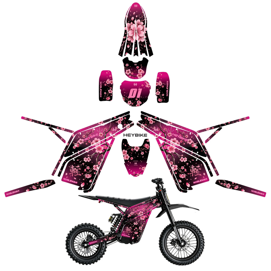 Cherry Blossom Heybike villain eletric Dirt Bike Body Wrap Decal