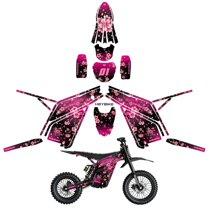 Cherry Blossom Heybike villain eletric Dirt Bike Body Wrap Decal