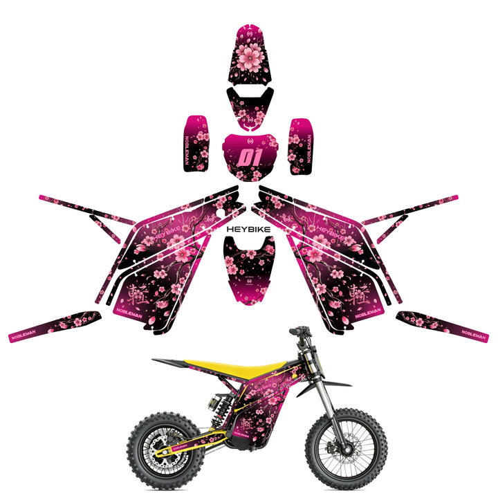 Cherry Blossom Heybike villain eletric Dirt Bike Body Wrap Decal