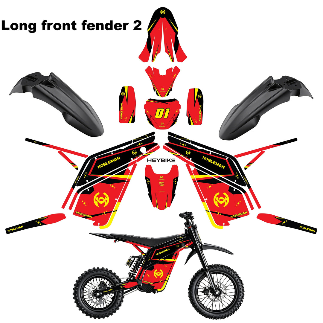 Red Fury Trail Heybike villain eletric Dirt Bike Body Wrap Decal