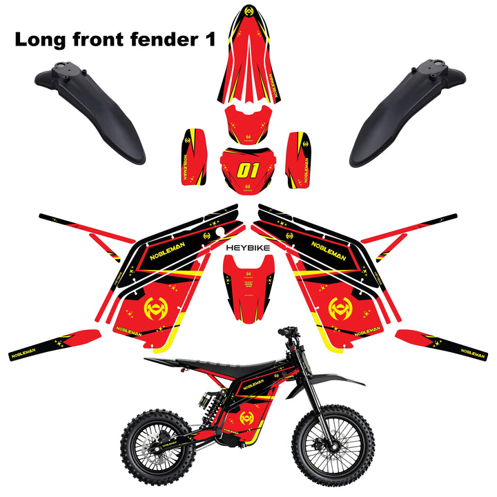 Red Fury Trail Heybike villain eletric Dirt Bike Body Wrap Decal