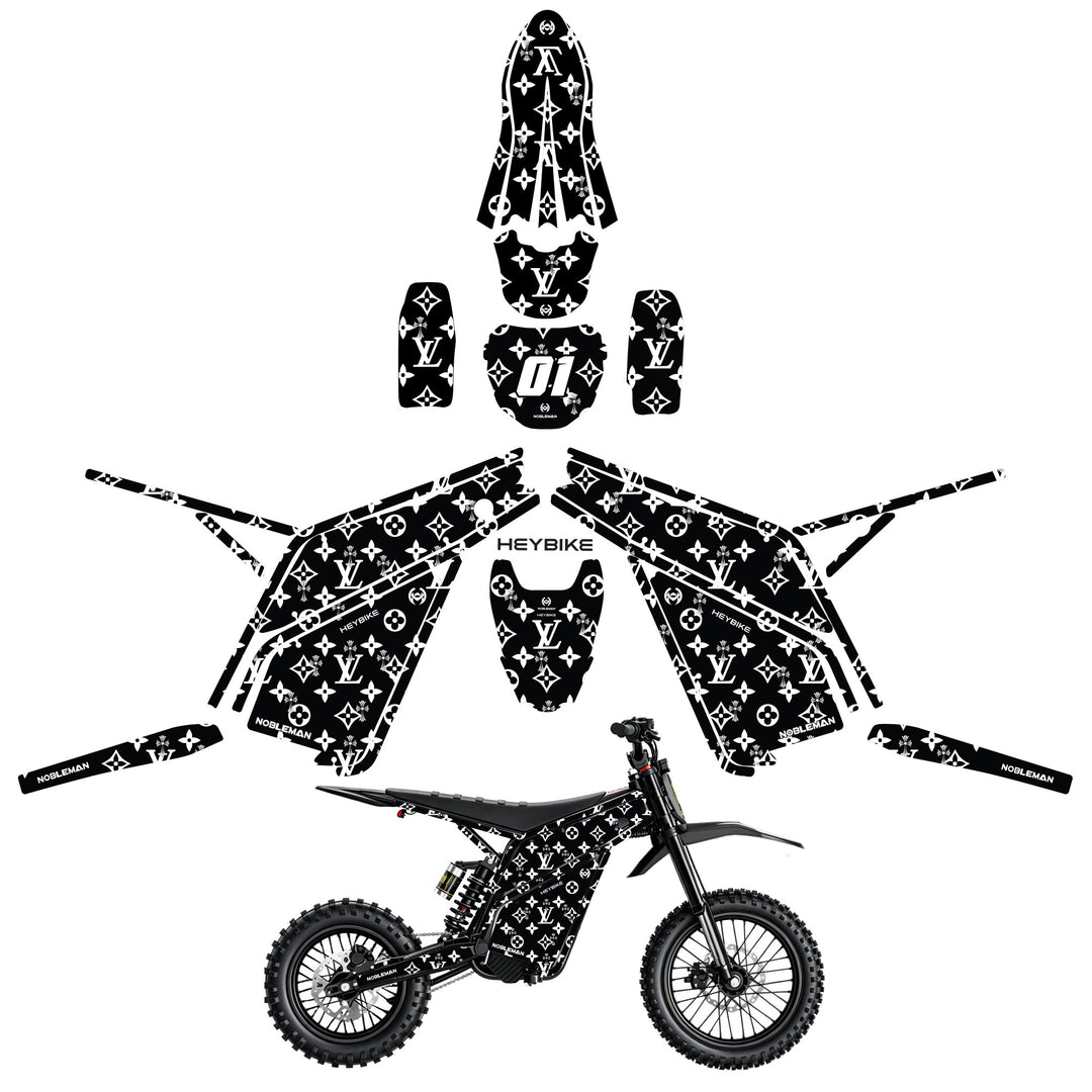 LV & Heybike villain eletric Dirt Bike Body Wrap Decal 