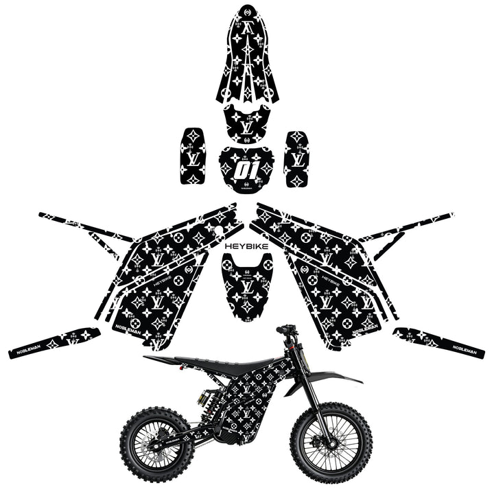 LV & Heybike villain eletric Dirt Bike Body Wrap Decal 