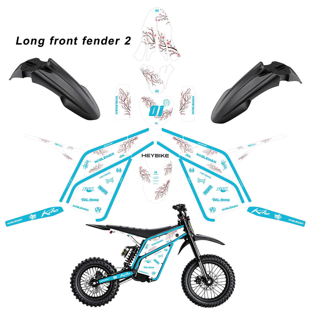 Sakura Dual Tone (Blue) Heybike villain eletric Dirt Bike Body Wrap Decal