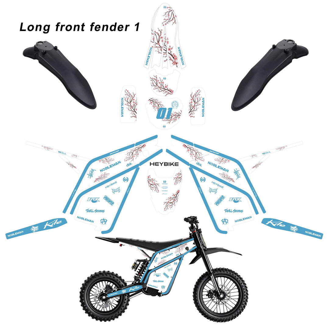 Sakura Dual Tone (Blue) Heybike villain eletric Dirt Bike Body Wrap Decal