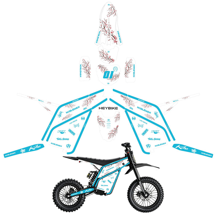 Sakura Dual Tone (Blue) Heybike villain eletric Dirt Bike Body Wrap Decal 