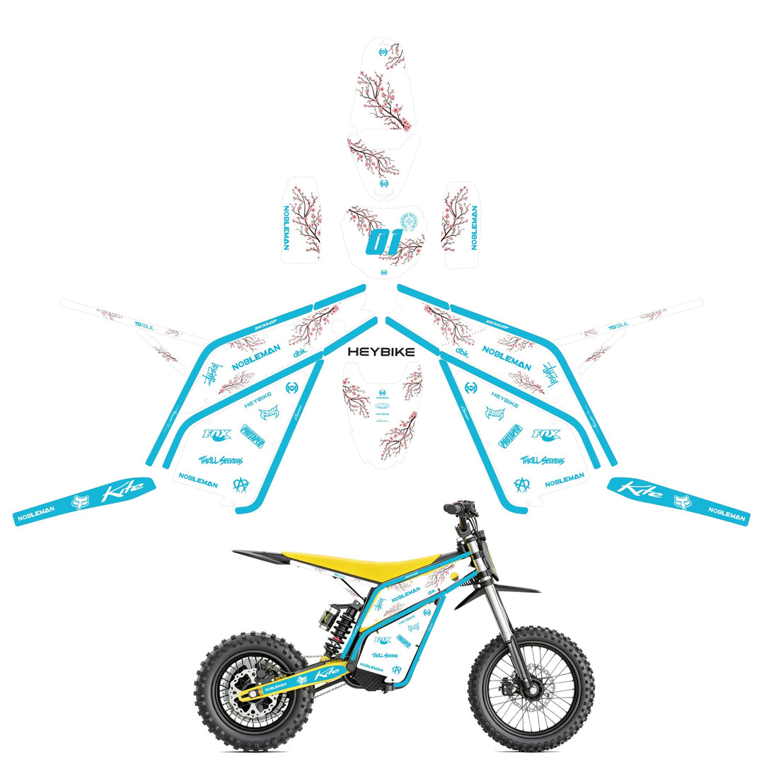 Sakura Dual Tone (Blue) Heybike villain eletric Dirt Bike Body Wrap Decal 