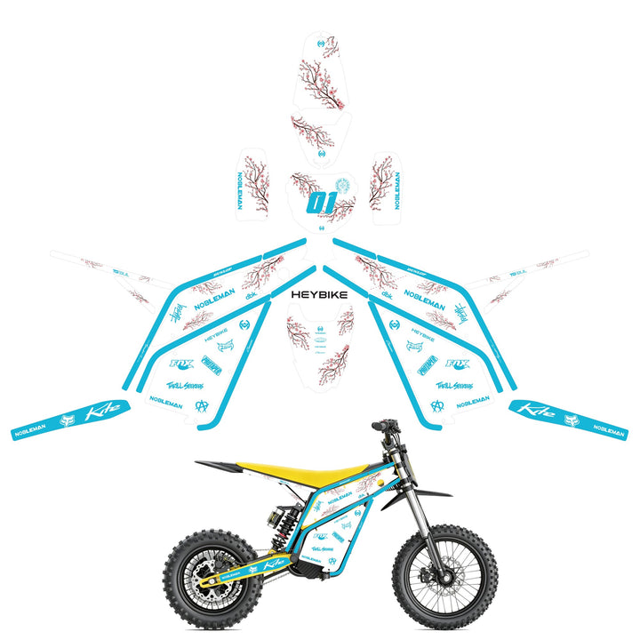Sakura Dual Tone (Blue) Heybike villain eletric Dirt Bike Body Wrap Decal 