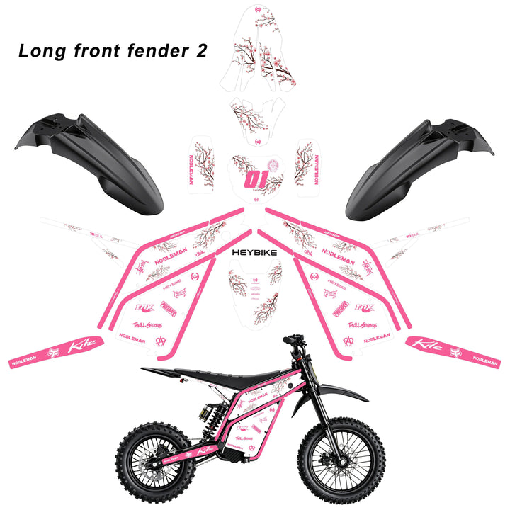 Sakura Dual Tone (Pink) Heybike villain eletric Dirt Bike Body Wrap Decal