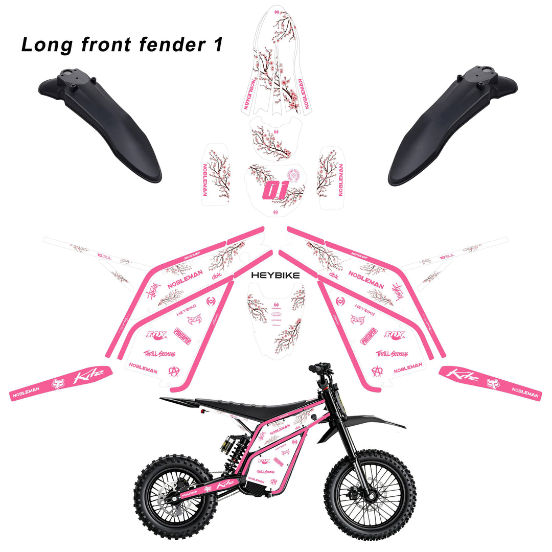 Sakura Dual Tone (Pink) Heybike villain eletric Dirt Bike Body Wrap Decal