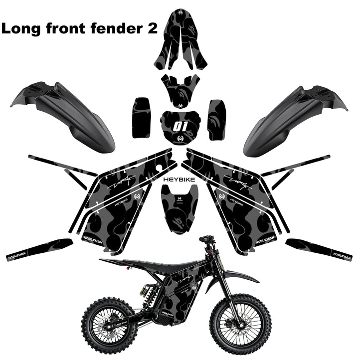 Night Camo Heybike villain eletric Dirt Bike Body Wrap Decal