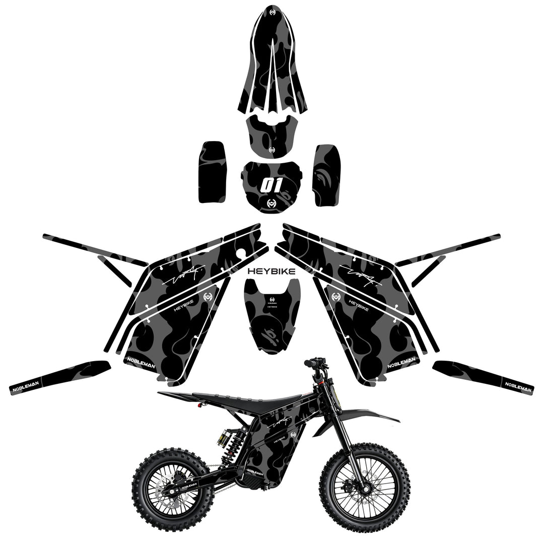 Night Camo Heybike villain eletric Dirt Bike Body Wrap Decal