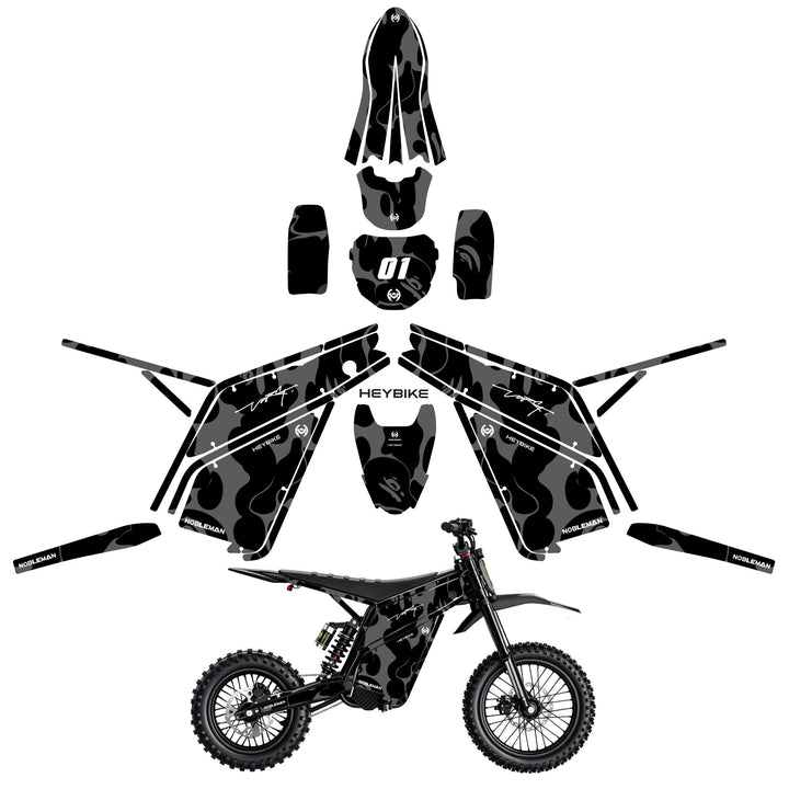 Night Camo Heybike villain eletric Dirt Bike Body Wrap Decal