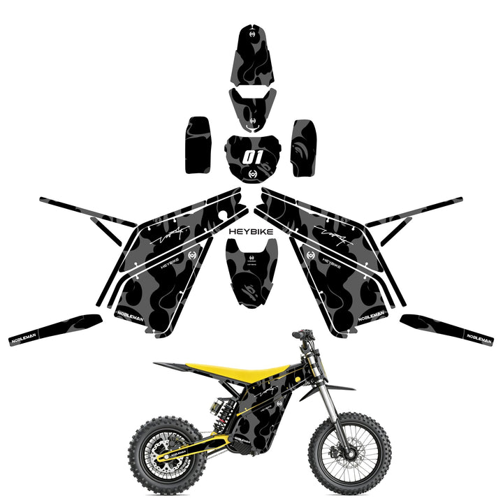 Night Camo Heybike villain eletric Dirt Bike Body Wrap Decal