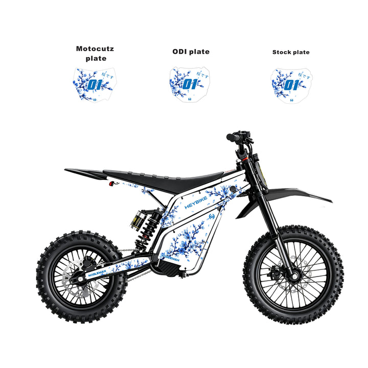Blue Shadow Blossom Heybike villain eletric Dirt Bike Body Wrap Decal