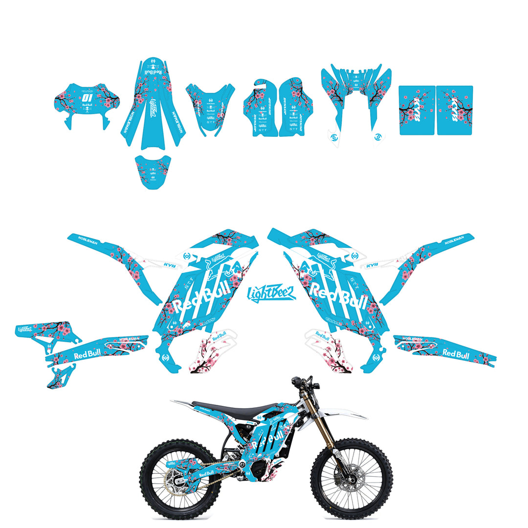 Sakura Bull Cyan Surron Lightbee2 eletric Dirt Bike Body Wrap Decal