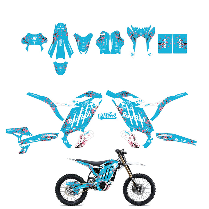 Sakura Bull Cyan Surron Lightbee2 eletric Dirt Bike Body Wrap Decal