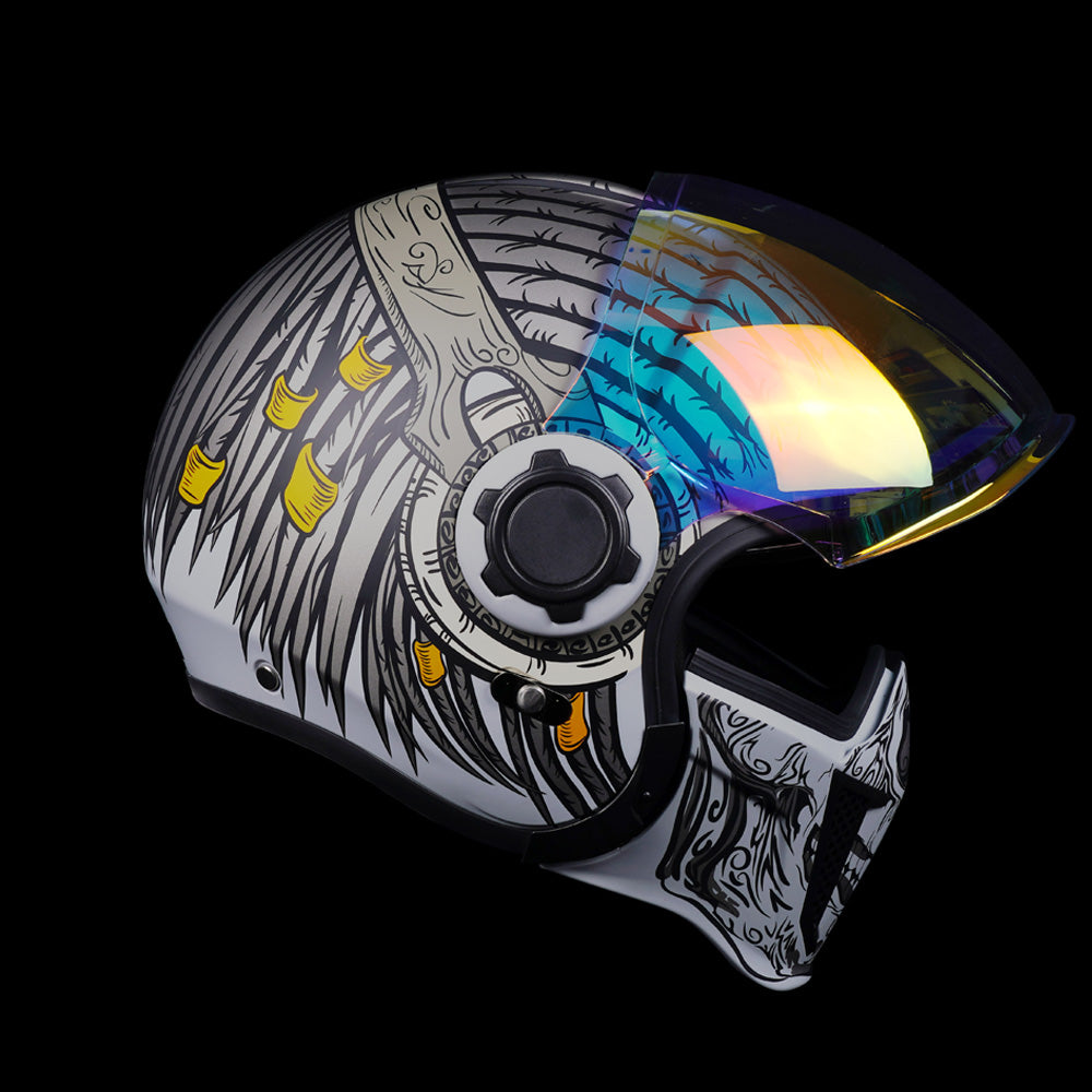 TK02 Grey carver Full Face Protection Premium Helmet 